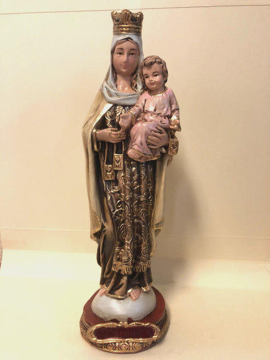 Our Lady of Mount Carmel 9" Statue, New from Colombia - Bob and Penny Lord